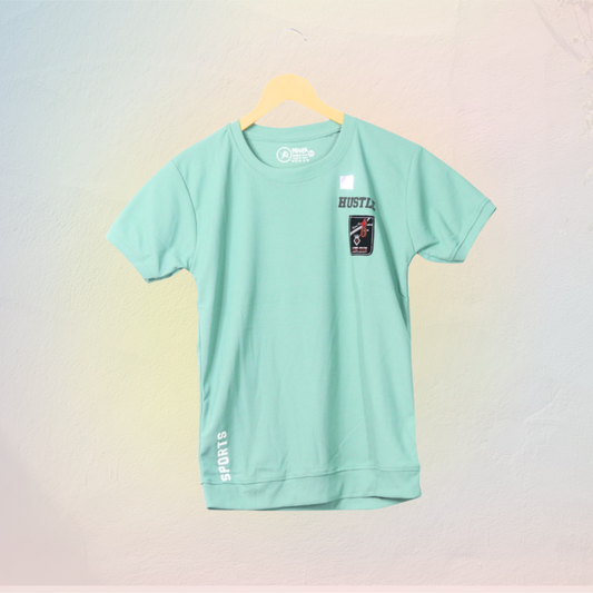 Sea Green  Hustle - BoySea Green Hustle - Boys Sports T-Shirts Sports T-Shirt