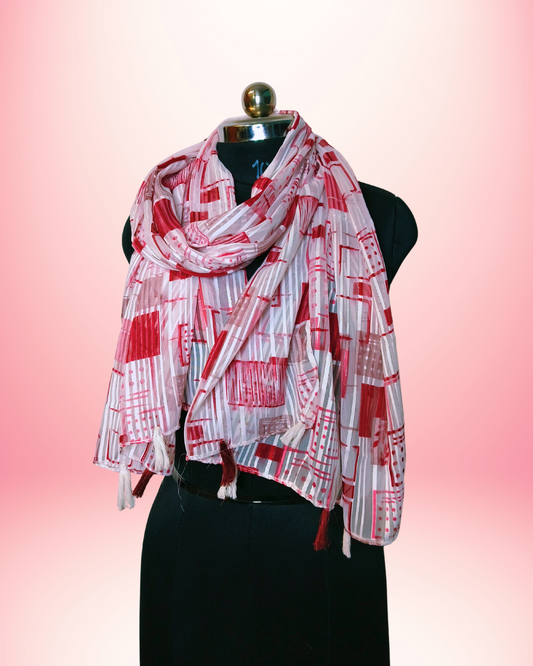 Blush Grace Satin Dupatta Pink